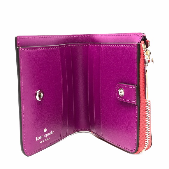 Kate Spade Lucky Draw Small no Window l-zip Bifold - Picture 3 of 6